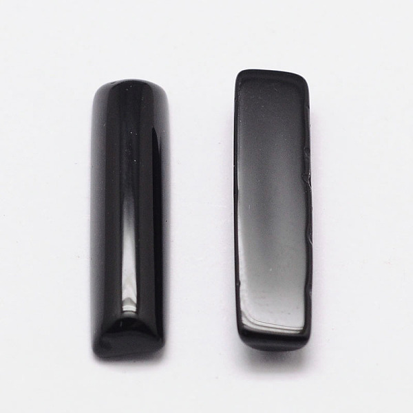 

PandaHall Dyed Rectangle Natural Black Agate Cabochons, Black, 12x4x3mm Black Agate Rectangle Black