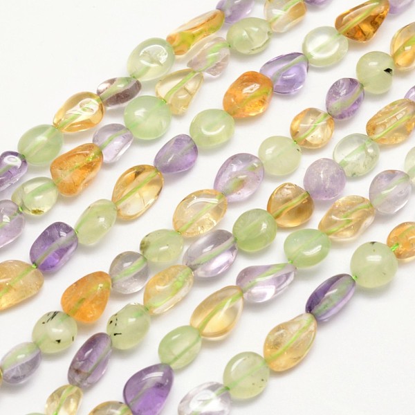 

PandaHall Natural Quartz Bead Strands, Tumbled Stone, Nuggets, Colorful, 6~10x6~10mm, Hole: 1mm, about 15.74 inch Other Quartz Nuggets