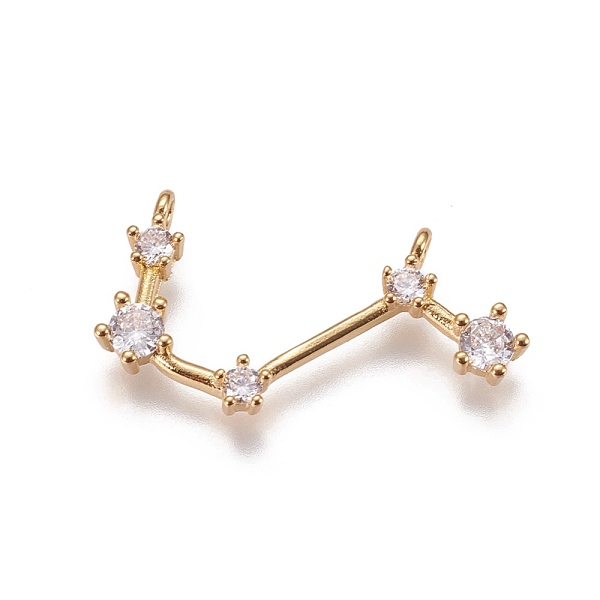 

PandaHall Brass Micro Pave Cubic Zirconia Pendants, Twelve Constellations, Golden, Aries, 14~15x26~27x3mm, Hole: 1.5mm Brass+Cubic Zirconia..., Clear
