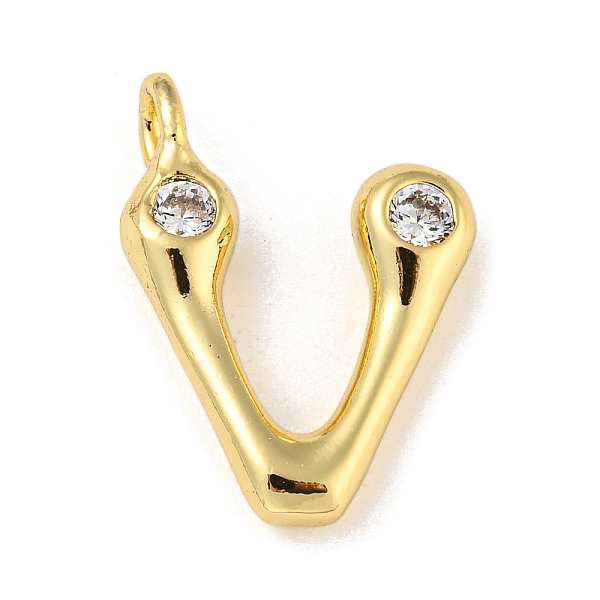 

PandaHall Rack Plating Brass Micro Pave Cubic Zirconia Pendants, Cadmium Free & Lead Free, Long-Lasting Plated, Real 18K Gold Plated, Letter..., Clear