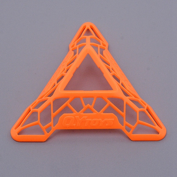 PandaHall ABS Plastic Cube Tripod Puzzle Display Holder, Triangle Magic Cubes Base Frame, Orange, 6.9x7.7x2.1cm Plastic Orange