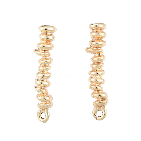 

PandaHall Brass Stud Earring Findings, with Horizontal Loops, Twist Column, Real 18K Gold Plated, 21.5~21.6x4.7~4.8mm, Hole: 1mm, Pin: 0.7mm...