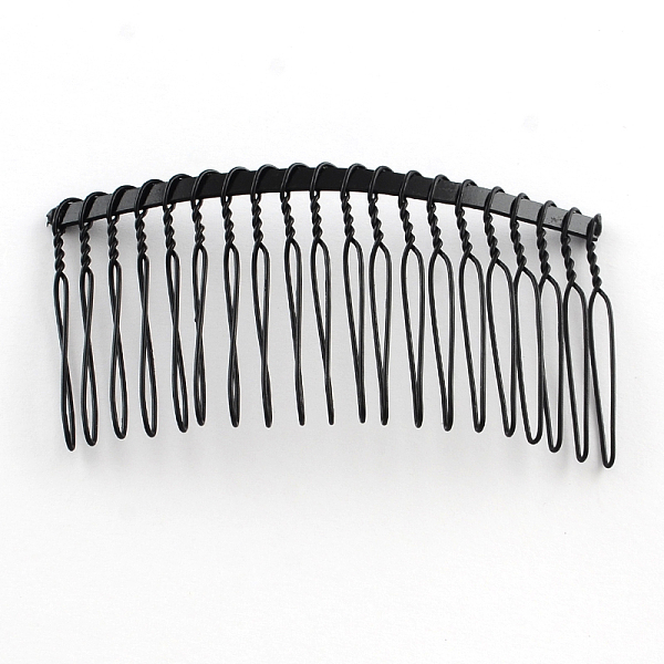 

PandaHall Hair Accessories Iron Hair Combs Findings, Black, 38x73mm Iron Black