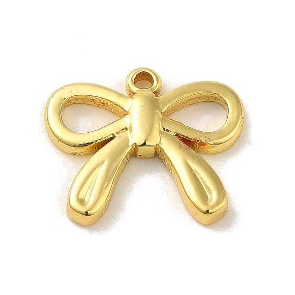 

PandaHall 304 Stainless Steel Pendants, Bowknot Charm, Real 18K Gold Plated, 13x15.5x2mm, Hole: 1.2mm 304 Stainless Steel Bowknot