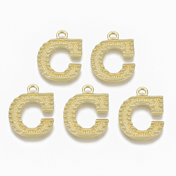 

PandaHall Alloy Pendants, Cadmium Free & Nickel Free & Lead Free, Initial Letter, Real 18K Gold Plated, Initial Letter.C, 20.5x17x2mm, Hole...