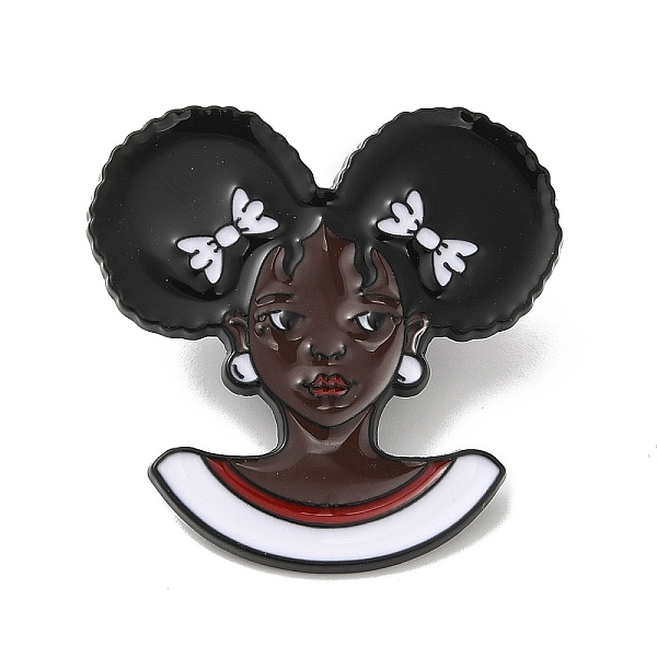 

PandaHall Human Girl Enamel Pins, Black Alloy Brooch for Backpack Clothes, White, 30x30x1.2mm Alloy+Enamel Human White