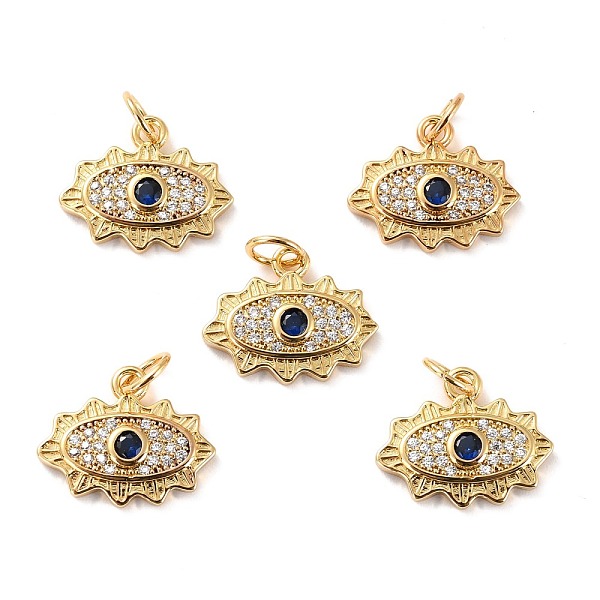 

PandaHall Brass Micro Pave Cubic Zirconia Pendants, Long-Lasting Plated, Cadmium Free & Lead Free, Eye, Real 18K Gold Plated...