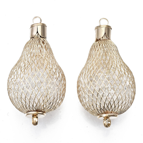 

PandaHall Eco-Friendly Iron Links Connectors, with Crystal Rhinestone inside, Cadmium Free & Nickel Free & Lead Free, Bulb, Light Gold..., Clear