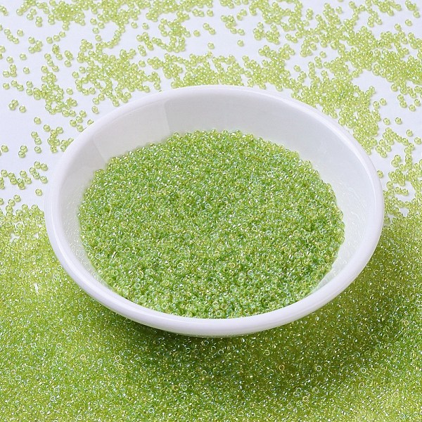 

PandaHall MIYUKI Round Rocailles Beads, Japanese Seed Beads, 11/0, (RR258) Transparent Chartreuse AB, 2x1.3mm, Hole: 0.8mm, about..., Green