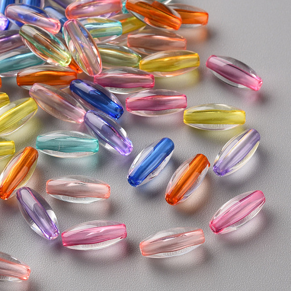 

PandaHall Transparent Acrylic Beads, Oval, Mixed Color, 11x5mm, Hole: 1.6mm Acrylic Oval Multicolor