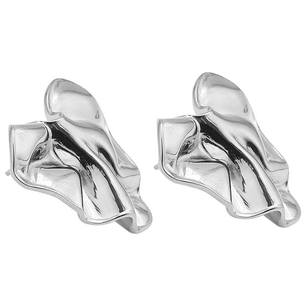 

PandaHall Irregular Shape Stainless Steel Stud Earrings, Platinum Stainless Steel