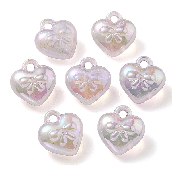 

PandaHall Luminous UV Plating Transparent Acrylic Pendants, Glow in The Dark, Heart Charm, Plum, 18x17x10mm, Hole: 3mm Acrylic Heart Purple