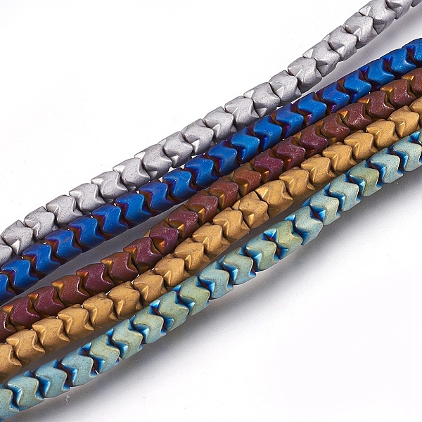 

PandaHall Electroplate Non-magnetic Synthetic Hematite Bead Strands, Frosted, Column, Mixed Color, 5x4mm, Hole: 1mm, about 101~102pcs/strand...