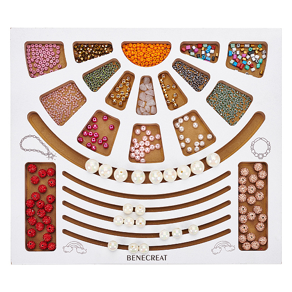 

PandaHall Wood Bead Design Board, Bracelet Design Board, DIY Beading Jewelry Making Tay, Rectangle, White, 26.5x30.5x1.5cm Wood White