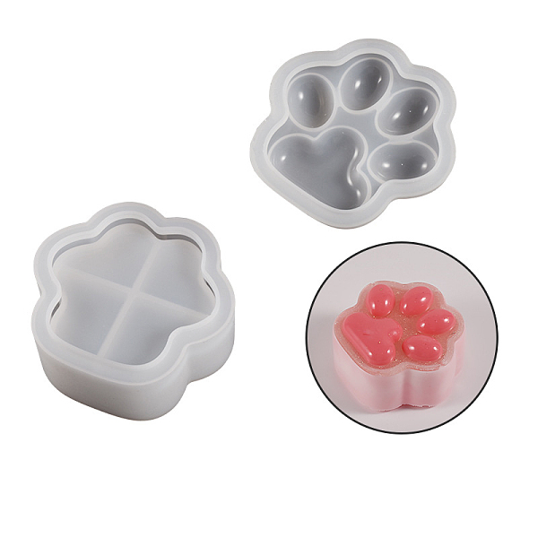 

PandaHall DIY Silicone Paw Print Storage Box Molds, Resin Casting Molds, White, 59~61x64~65x13~28mm Silicone Paw Print White