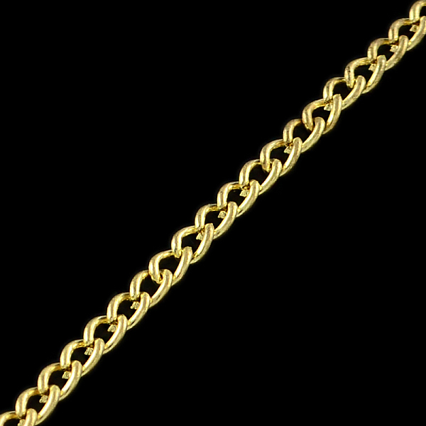 

PandaHall Unwelded Iron Curb Chains, with Spool, Light Gold, 3.4x2.4x0.7mm, about 328.08 Feet(100m)/roll Iron