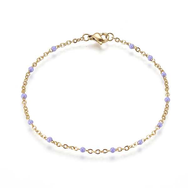 

PandaHall 304 Stainless Steel Jewelry Sets, Cable Chain Necklaces and Bracelets, with Enamel, Lilac, 19.52 inch~19.76 inch(49.6~50.2cm)..., Purple