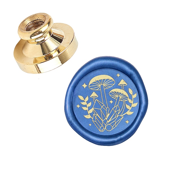 

PandaHall DIY Scrapbook, Brass Wax Seal Stamp, Plants Pattern, 25mm Brass