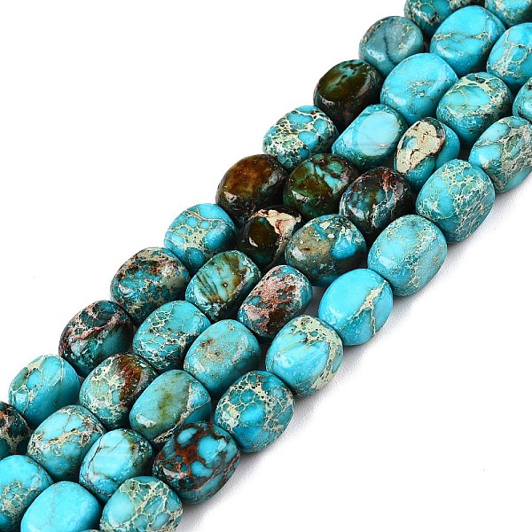 Brins de perles de jaspe impérial naturel