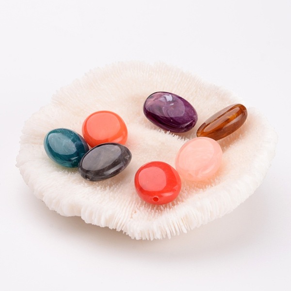 Mixed Acrylic Gemstone Beads Oval Beads