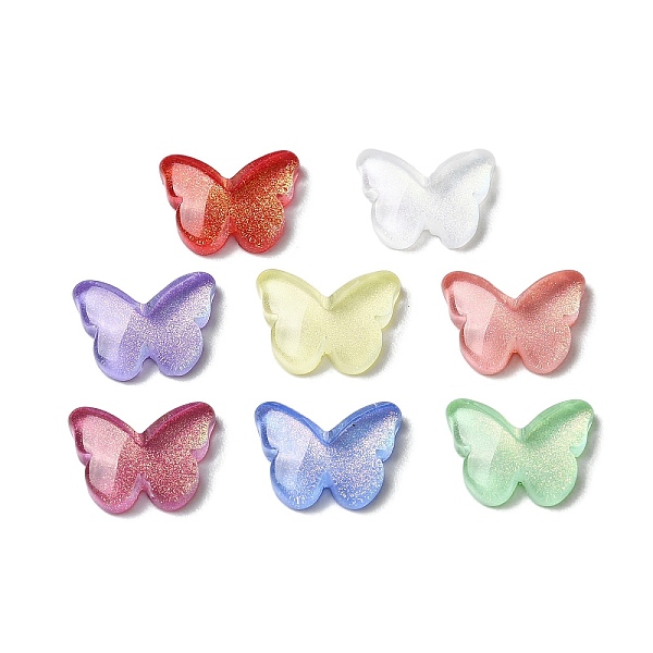 

PandaHall K9 Glass Cabochons, with Glitter Powder, Butterfly, Mixed Color, 8x11x3mm Glass Butterfly Multicolor