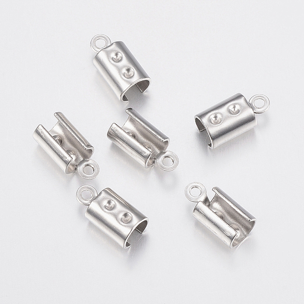 

PandaHall 304 Stainless Steel Cord End, Folding Crimp Ends, Fold Over Crimp Cord Ends, Stainless Steel Color, 11x5.5x5mm, Hole: 1.2mm 304...