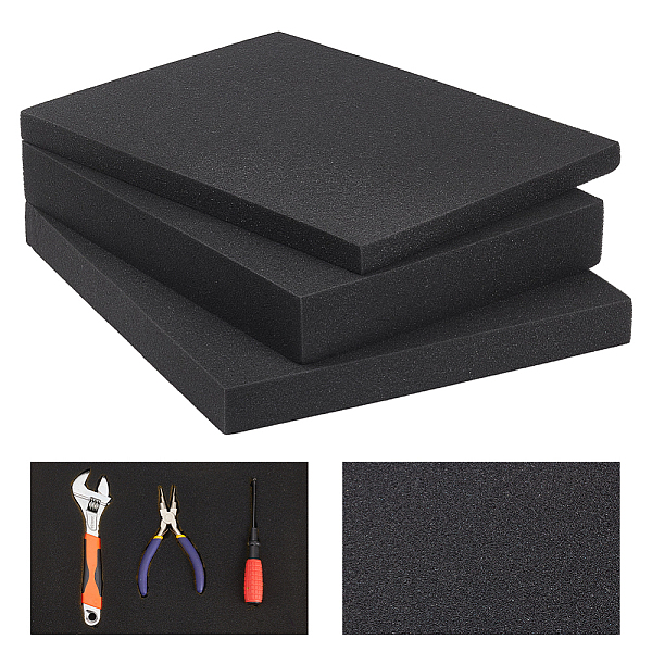 

PandaHall 6Sheets 3 Styles Sponge Mat, Craft Sheets, for Protective Furniture Glass, Rectangle, Black, 40x30x.5~5cm, 2sheets/style Sponge...