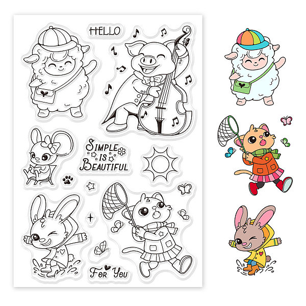 

PandaHall PVC Plastic Stamps, for DIY Scrapbooking, Photo Album Decorative, Cards Making, Stamp Sheets, Animal Pattern, 16x11x0.3cm Plastic...