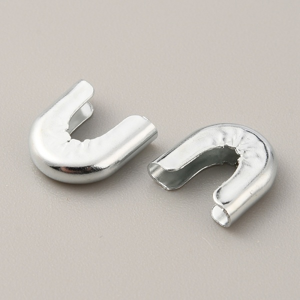 

PandaHall Carbon Steel Fishbone Chain End Cap Cover, Platinum, 11x11x3mm Carbon Steel