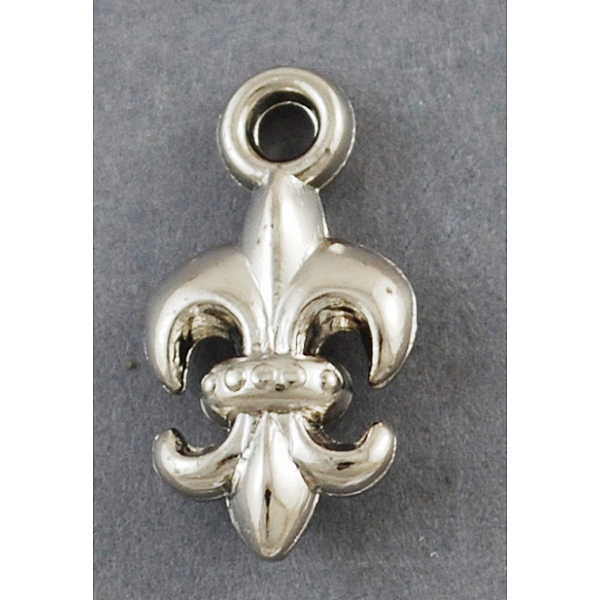 

PandaHall CCB Plastic Pendants, Fleur De Lis, Platinum, 20x10x5mm, Hole: 3mm Plastic Flower