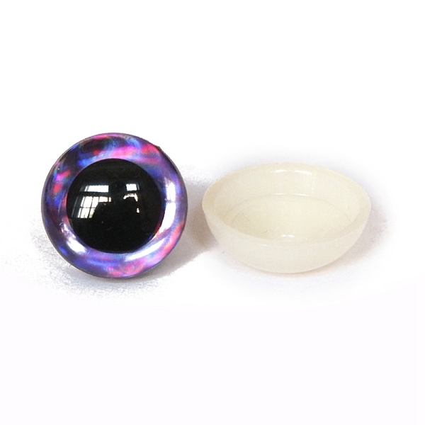 

PandaHall Half Round ABS Plastic Doll Craft Eyes, Safety Eyes, with Spacer, Dark Orchid, 16mm ABS Plastic Half Round