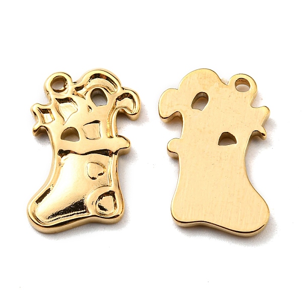 

PandaHall Ion Plating(IP) 304 Stainless Steel Charms, Manual Polishing, Christmas Theme, Christmas Socking, Golden, 15x10x2mm, Hole: 1mm 304...