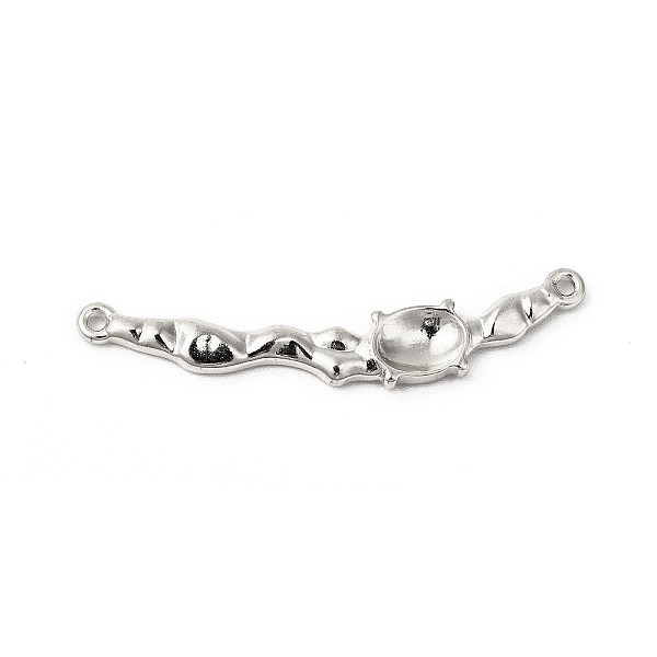 

PandaHall 304 Stainless Steel Cabochon Connector Settings, Textured, Curved Rectangle Links, Stainless Steel Color, Tray: 7.5x5.5mm...