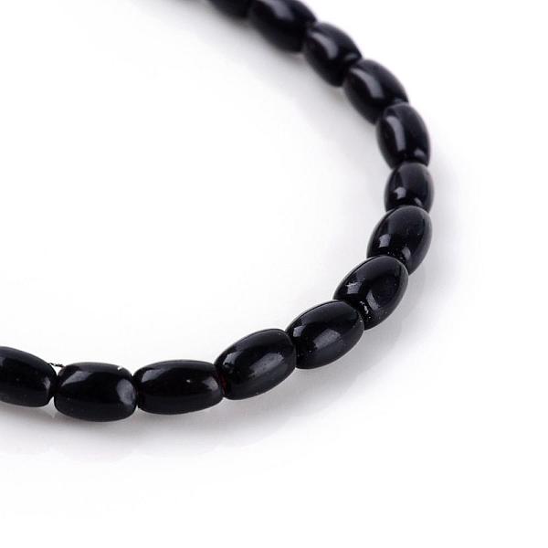 

PandaHall Natural Obsidian Bead Strands, Rice, 8x5~6mm, Hole: 0.8mm, about 50pcs/strand, 15.7 inch Obsidian Rice