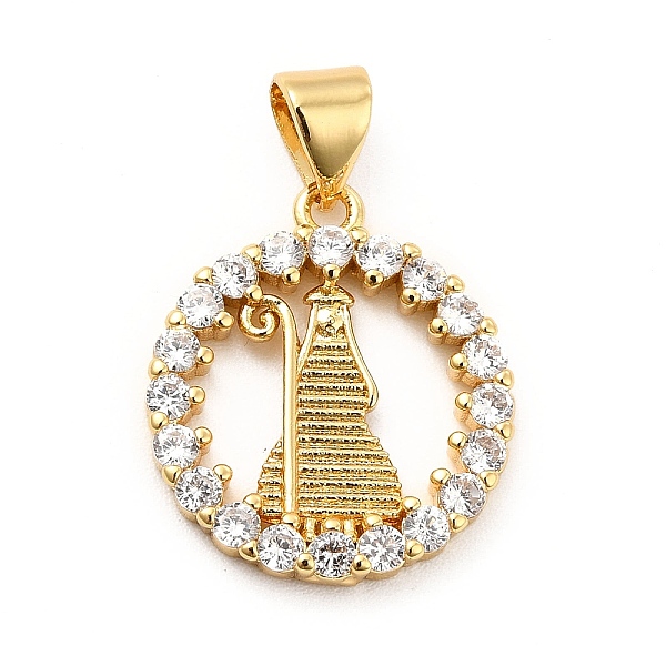 

PandaHall Rack Plating Brass Micro Pave Cubic Zirconia Pendants, Flat Round with Pharaoh Charm, Long-Lasting Plated, Cadmium Free & Lead..., Clear