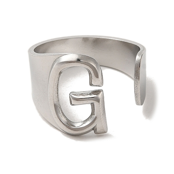 

PandaHall 201 Stainless Steel Finger Rings, Letter G, Inner Diameter: 18mm 201 Stainless Steel Letter G