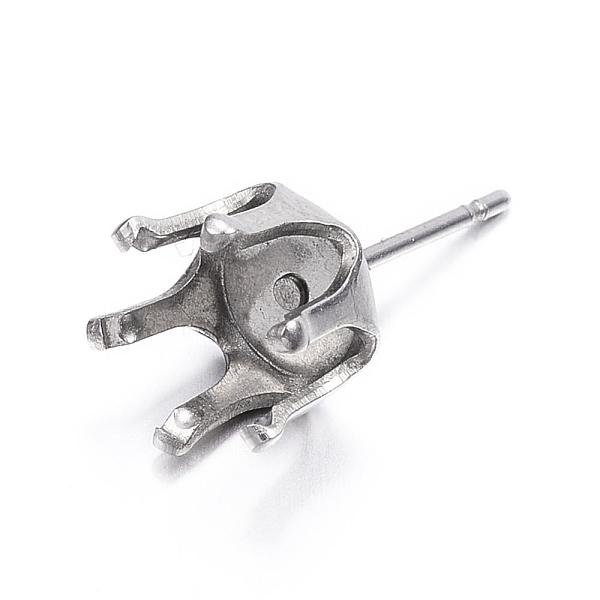 

PandaHall 304 Stainless Steel Stud Earring Settings, Crown, Stainless Steel Color, 8x16, Tray: 6mm, Pin: 0.8mm 304 Stainless Steel Others