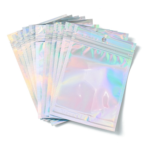 

PandaHall Rectangle Zip Lock Plastic Laser Bags, Resealable Bags, Clear, 16x11cm, Hole: 8mm, Unilateral Thickness: 2.3 Mil(0.06mm) Plastic...