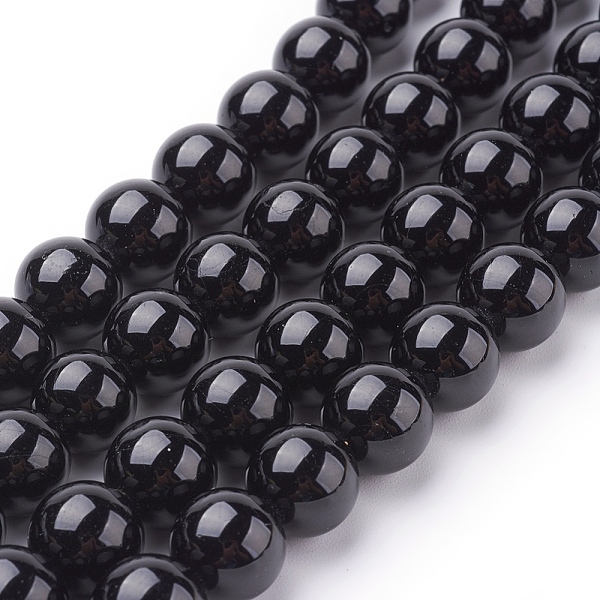 

PandaHall Natural Tourmaline Beads Strands, Round, Black, 10mm, Hole: 1mm, about 19pcs/strand, 7.8 inch Tourmaline Round Black