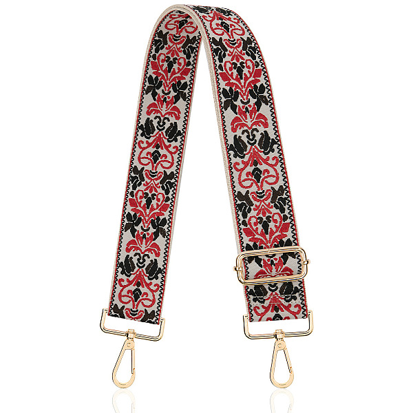

PandaHall Ethnic Style Embroidered Adjustable Strap Accessory, Cerise, 130x5cm Cotton Red