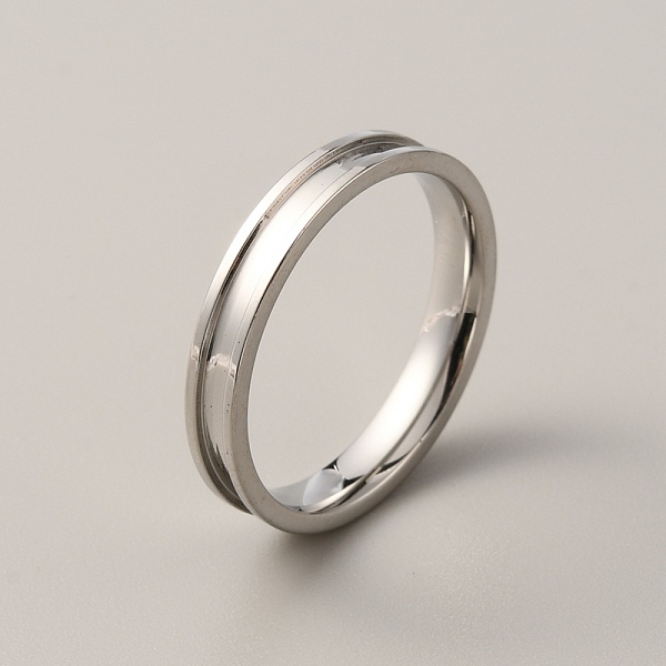 

PandaHall 201 Stainless Steel Grooved Finger Ring for Men Women, Stainless Steel Color, Inner Diameter: 21mm 201 Stainless Steel