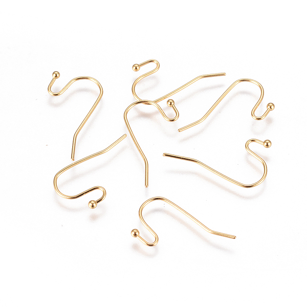 

PandaHall Vacuum Plating 304 Stainless Steel Earring Hooks, Golden, 20x12x1.8mm, 22 Gauge, Pin: 0.6mm 304 Stainless Steel