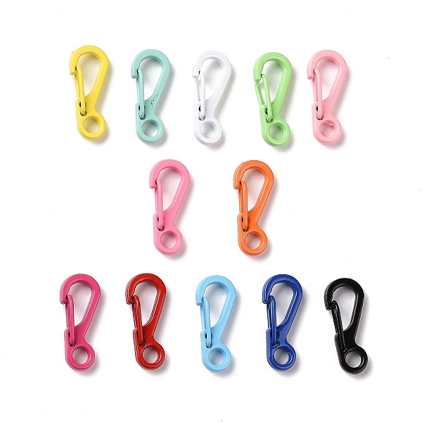 

PandaHall Spray Painted Alloy Push Gate Snap Keychain Clasp Findings, Mixed Color, 24.5x10x6mm, Hole: 4mm, inner diameter: 11x6mm Alloy..., Multicolor
