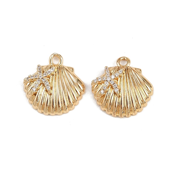 Brass Micro Pave Clear Cubic Zirconia Pendnats