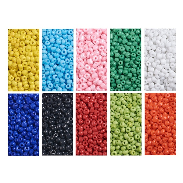 

PandaHall 6/0 Glass Seed Beads, Opaque Colours Seed, Small Craft Beads for DIY Jewelry Making, Round, Mixed Color, 6/0, 4mm, Hole: 1.5mm..., Multicolor