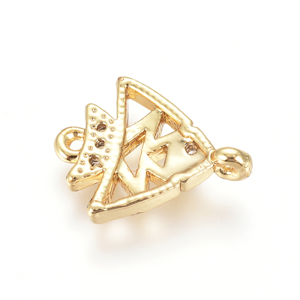

PandaHall Brass Micro Pave Cubic Zirconia Links connectors, Tropical Fish, Clear, Golden, 10x12.5x2.5mm, Hole: 0.8mm Brass+Cubic Zirconia...