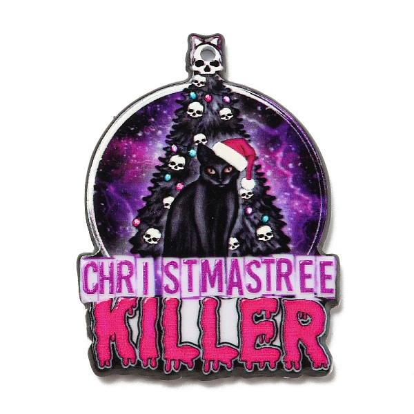 

PandaHall Christmas Theme Acrylic Pendants, Animal Style, Cat Shape, 44x26x2.5mm, Hole: 1.8mm Acrylic Cat Shape