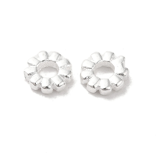 

PandaHall Brass Beads, Flower, Silver, 4x1mm, Hole: 1.6mm Brass Flower