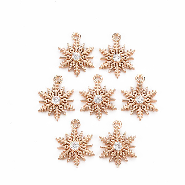 

PandaHall Rack Plating Brass Micro Pave Clear Cubic Zirconia Pendants, Long-Lasting Plated, Cadmium Free & Lead Free, Snowflake, Light Gold...
