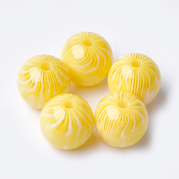 

PandaHall Resin Beads, Round, Gold, 12x11.5mm, Hole: 2.5mm Resin Round Gold